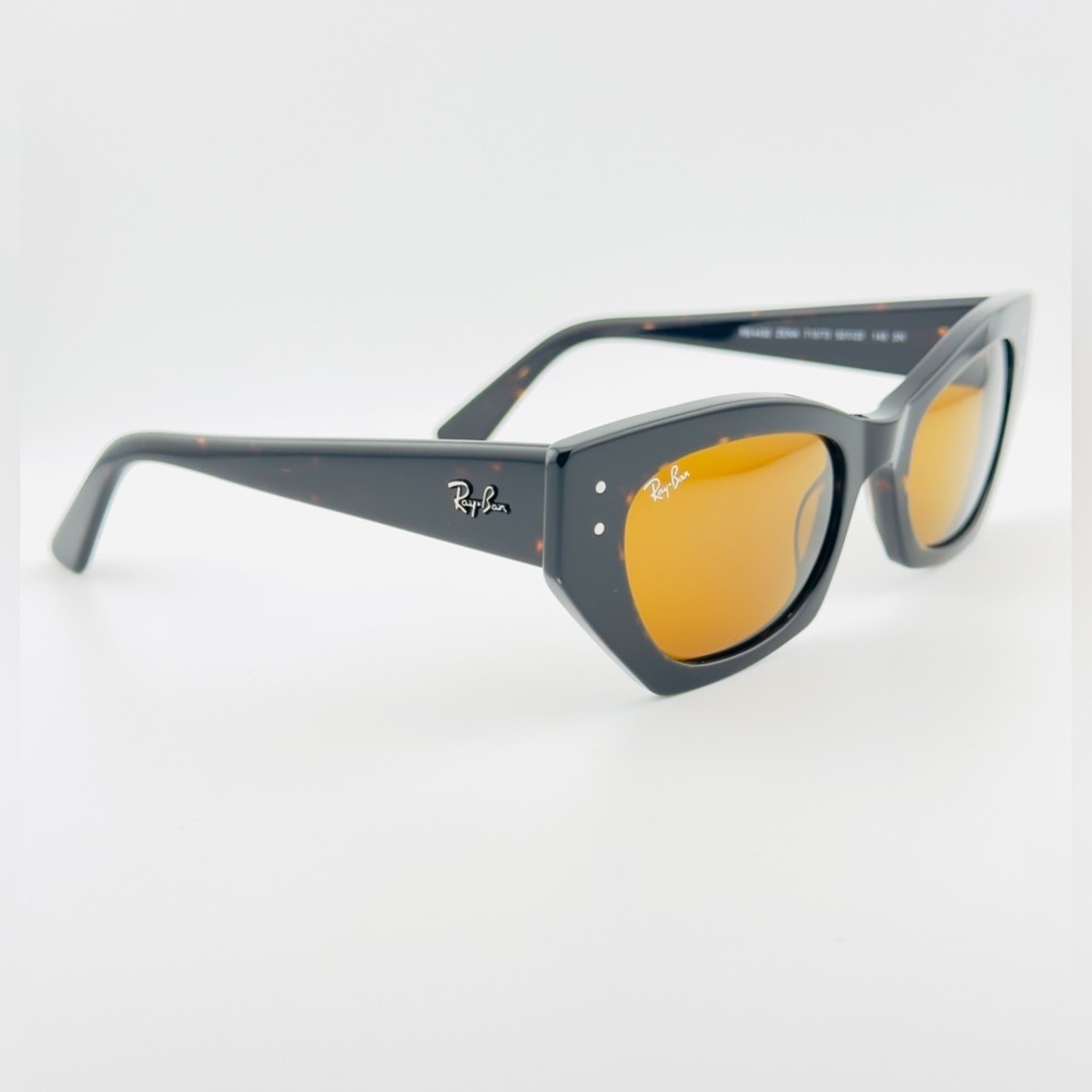 Ray-Ban Zena Bio-Based Women Sunglasses Polished Havana Frame with Brown Lenses - Picture 9 of 13